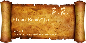 Piros Renáta névjegykártya